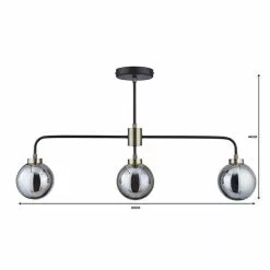 Dunelm Tanner 3 Light Black Bar Ceiling Fitting -wall lights Shop 1000076102 alt06