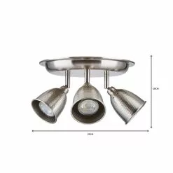 Masterlite Filbert 3 Light Hammered Chrome Spotlight -wall lights Shop 1000081732 alt06