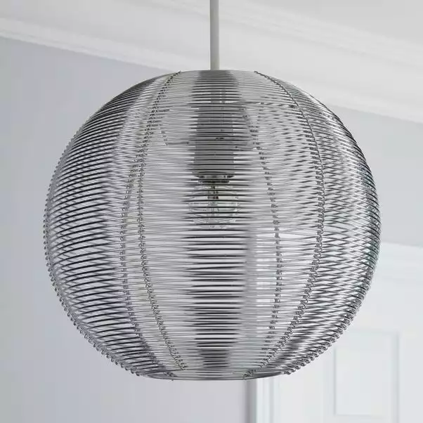 Dunelm Cigar Wire Round Silver Easy Fit Pendant 4 Dunelm Cigar Wire Round Silver Easy Fit Pendant - Image 2