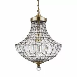 Dunelm Knightsbridge Crystal Antique Brass Chandelier -wall lights Shop 1000084119 alt05