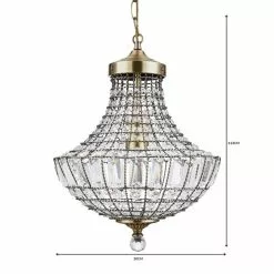 Dunelm Knightsbridge Crystal Antique Brass Chandelier -wall lights Shop 1000084119 alt06