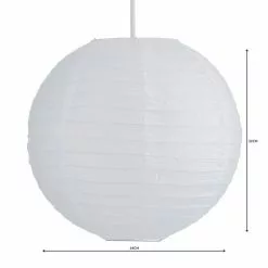 Dunelm Paper Lantern 35cm White Easy Fit Pendant 9 Dunelm Paper Lantern 35cm White Easy Fit Pendant -wall lights Shop 1000084160 alt04