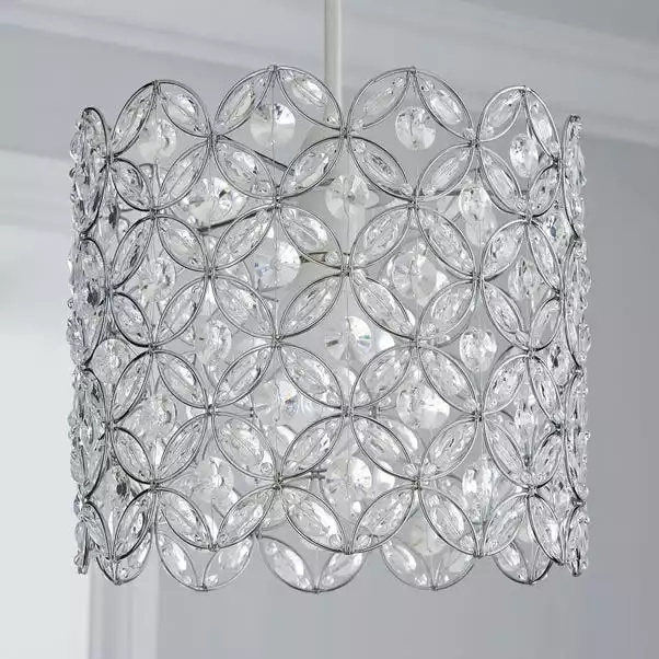 Dunelm Arden Floral Chrome Easy Fit Pendant 4 Dunelm Arden Floral Chrome Easy Fit Pendant - Image 2
