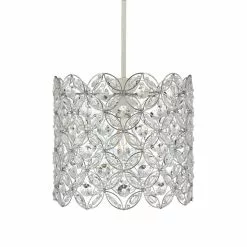 Dunelm Arden Floral Chrome Easy Fit Pendant 11 Dunelm Arden Floral Chrome Easy Fit Pendant -wall lights Shop 1000093327 alt05