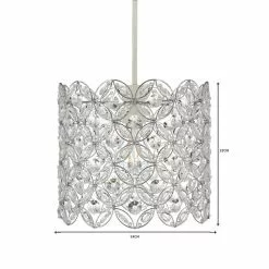 Dunelm Arden Floral Chrome Easy Fit Pendant 12 Dunelm Arden Floral Chrome Easy Fit Pendant -wall lights Shop 1000093327 alt06