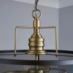 Dunelm Kalix 2 Light Mesh Black Gold Ceiling Fitting -wall lights Shop 1000111870 alt02