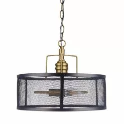 Dunelm Kalix 2 Light Mesh Black Gold Ceiling Fitting -wall lights Shop 1000111870 alt05