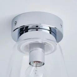 Dunelm Delavin 1 Light Pendant Glass Flush Bathroom Ceiling Fitting -wall lights Shop 1000119706 alt03
