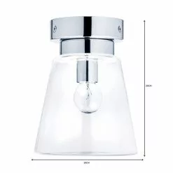 Dunelm Delavin 1 Light Pendant Glass Flush Bathroom Ceiling Fitting -wall lights Shop 1000119706 alt06