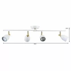 Dunelm Clio 4 Light White Spotlight Bar -wall lights Shop 1000119712 alt06