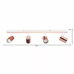 Dunelm Carter 4 Light Copper Spotlight -wall lights Shop 1000119714 alt06