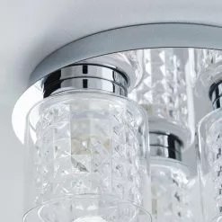 Dunelm Hylton 3 Light Glass Bathroom Flush Ceiling Fitting -wall lights Shop 1000119717 alt03