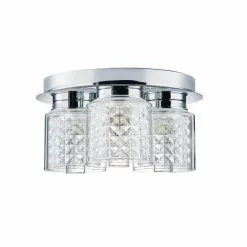 Dunelm Hylton 3 Light Glass Bathroom Flush Ceiling Fitting -wall lights Shop 1000119717 alt05