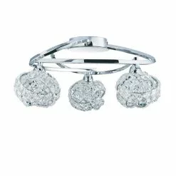 Dunelm Cecilie 3 Light Crystal Semi-Flush Ceiling Fitting -wall lights Shop 1000119787 alt05
