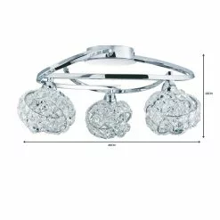 Dunelm Cecilie 3 Light Crystal Semi-Flush Ceiling Fitting -wall lights Shop 1000119787 alt06