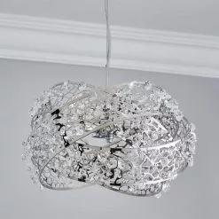 Dunelm Jaimee 3 Light Crystal Chrome Ceiling Fitting -wall lights Shop 1000119870 alt01