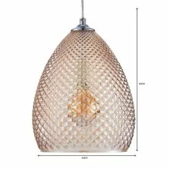 Dunelm Kareli 1 Light Pendant Champagne Ceiling Fitting -wall lights Shop 1000119901 alt06