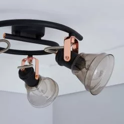 Dunelm Milas 3 Light Black Industrial Semi-Flush Ceiling Fitting -wall lights Shop 1000139082 alt03