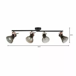 Dunelm Milas 4 Light Black Industrial Spotlight Bar -wall lights Shop 1000139083 alt06