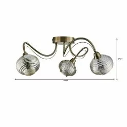 Dunelm Temossi 3 Light Mercury Glass Semi-Flush Ceiling Fitting -wall lights Shop 1000139113 alt06