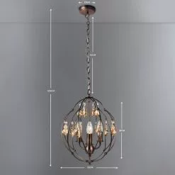 Dunelm Salino Globe 3 Light Antique Copper Chandelier -wall lights Shop 1000139119 alt04