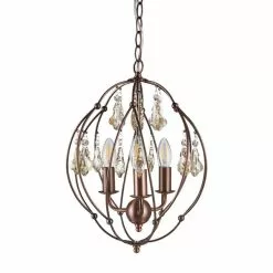 Dunelm Salino Globe 3 Light Antique Copper Chandelier -wall lights Shop 1000139119 alt05