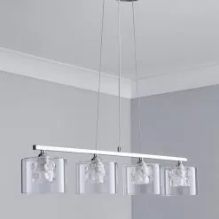 Dunelm Erie 4 Light Bar Glass Diner Ceiling Fitting -wall lights Shop 1000144744 alt01