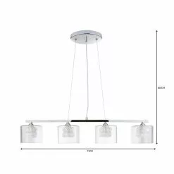 Dunelm Erie 4 Light Bar Glass Diner Ceiling Fitting -wall lights Shop 1000144744 alt06