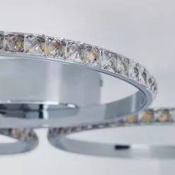 Dunelm Oraylia 3 Light Integrated LED Hoops Jewel Chrome Ceiling Fitting -wall lights Shop 1000149069 alt02