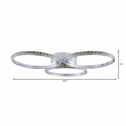 Dunelm Oraylia 3 Light Integrated LED Hoops Jewel Chrome Ceiling Fitting -wall lights Shop 1000149069 alt06
