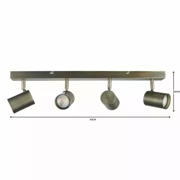 Dunelm Newark 4 Light Antique Bronze Spotlight Bar 8 Dunelm Newark 4 Light Antique Bronze Spotlight Bar - Image 6