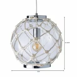 Dunelm Leah 1 Light Pendant Rope Glass Ceiling Fitting -wall lights Shop 1000149081 alt06