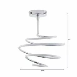 Dunelm Byron Integrated LED Swirl Chrome Ceiling Fitting -wall lights Shop 1000149085 alt06