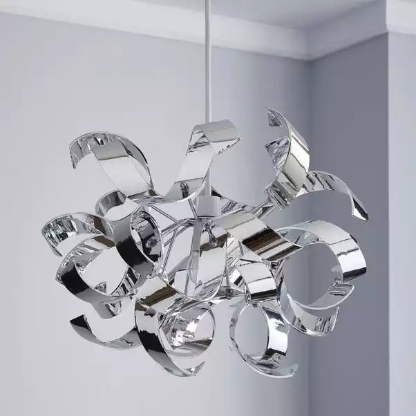 Dunelm Iris Ribbon Chrome Easy Fit Pendant 4 Dunelm Iris Ribbon Chrome Easy Fit Pendant - Image 2