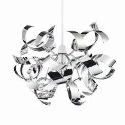 Dunelm Iris Ribbon Chrome Easy Fit Pendant 11 Dunelm Iris Ribbon Chrome Easy Fit Pendant -wall lights Shop 1000149095 alt05