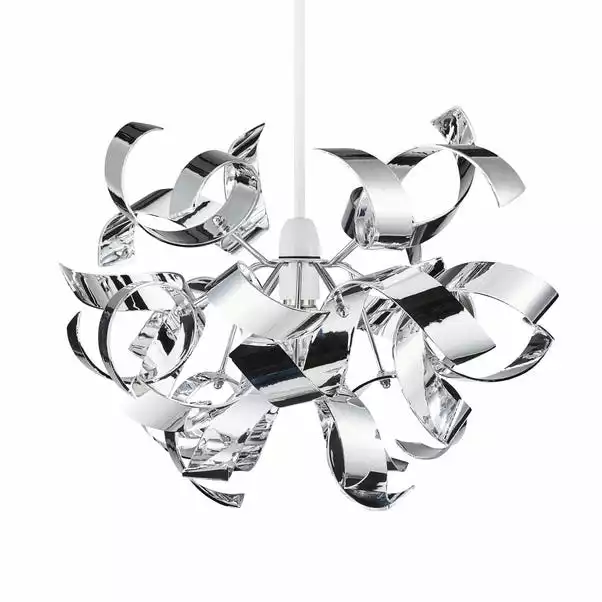 Dunelm Iris Ribbon Chrome Easy Fit Pendant 6 Dunelm Iris Ribbon Chrome Easy Fit Pendant - Image 4