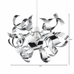Dunelm Iris Ribbon Chrome Easy Fit Pendant 12 Dunelm Iris Ribbon Chrome Easy Fit Pendant -wall lights Shop 1000149095 alt06