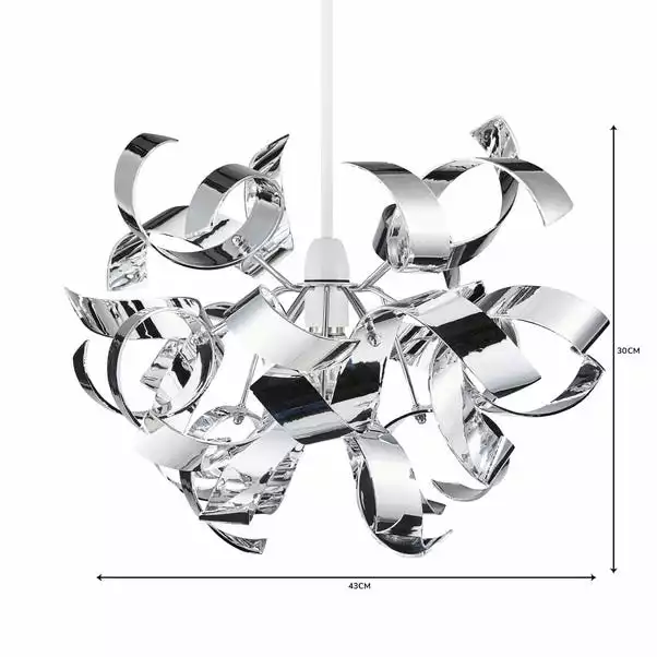 Dunelm Iris Ribbon Chrome Easy Fit Pendant 7 Dunelm Iris Ribbon Chrome Easy Fit Pendant - Image 5