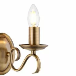 Vogue Lighting Vogue Bernice 2 Light Wall Light Antique Brass -wall lights Shop 1000156380 alt02