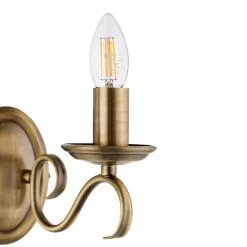 Vogue Lighting Vogue Bernice 2 Light Wall Light Antique Brass -wall lights Shop 1000156380 alt03