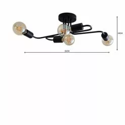Dunelm Kacy 4 Light Black Flush Ceiling Fitting -wall lights Shop 1000157752 alt04