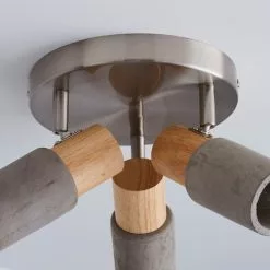 Dunelm Inka 3 Light Concrete Wood Spotlight -wall lights Shop 1000157753 alt03