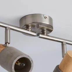 Dunelm Inka 4 Light Concrete Wood Spotlight Bar -wall lights Shop 1000157754 alt03