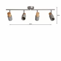 Dunelm Inka 4 Light Concrete Wood Spotlight Bar -wall lights Shop 1000157754 alt04