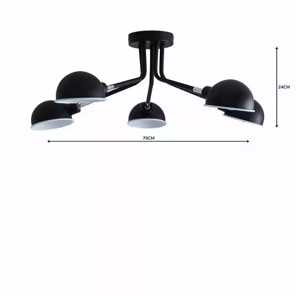 Elements Borr 5 Light Black Ceiling Fitting 7 Elements Borr 5 Light Black Ceiling Fitting - Image 5