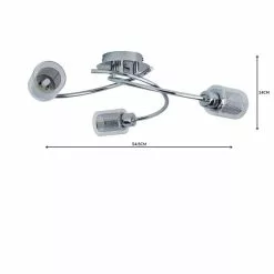 Dunelm Grace 3 Light Chrome Semi-Flush Ceiling Fitting -wall lights Shop 1000157758 alt04