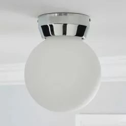 Dunelm Harlow 1 Light Frosted Glass Flush Ceiling Fitting -wall lights Shop 1000157767 alt01