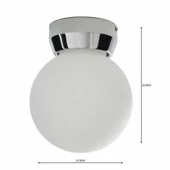 Dunelm Harlow 1 Light Frosted Glass Flush Ceiling Fitting -wall lights Shop 1000157767 alt04
