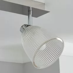 Dunelm Bremont 2 Light Ribbed Glass Bathroom Spotlight -wall lights Shop 1000157769 alt02