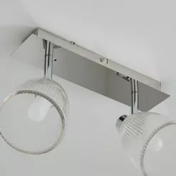 Dunelm Bremont 2 Light Ribbed Glass Bathroom Spotlight -wall lights Shop 1000157769 alt03